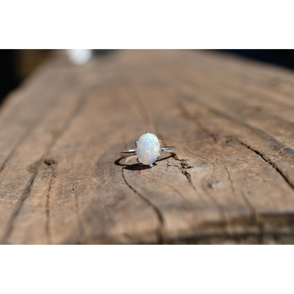 Opal engagement ring size 7 in 925 sterling silver